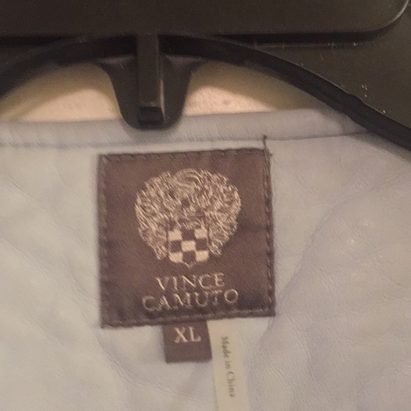 Sky Blue Soft Leather Waist Jacket - Picture 3 of 4